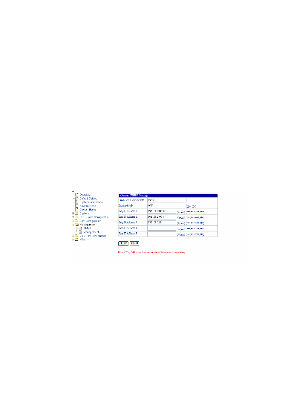 10 management configuration | CTC Store CTS Union IP DSLAM for ADSL IPDSLAM-A8/A16 User Manual | Page 48 / 140