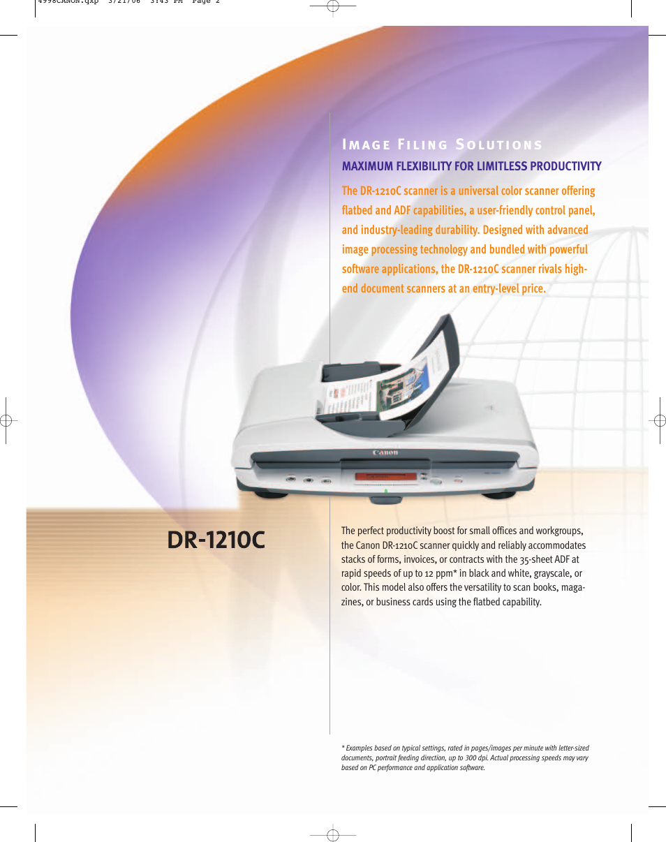 Canon DR-1210C User Manual | Page 2 / 4