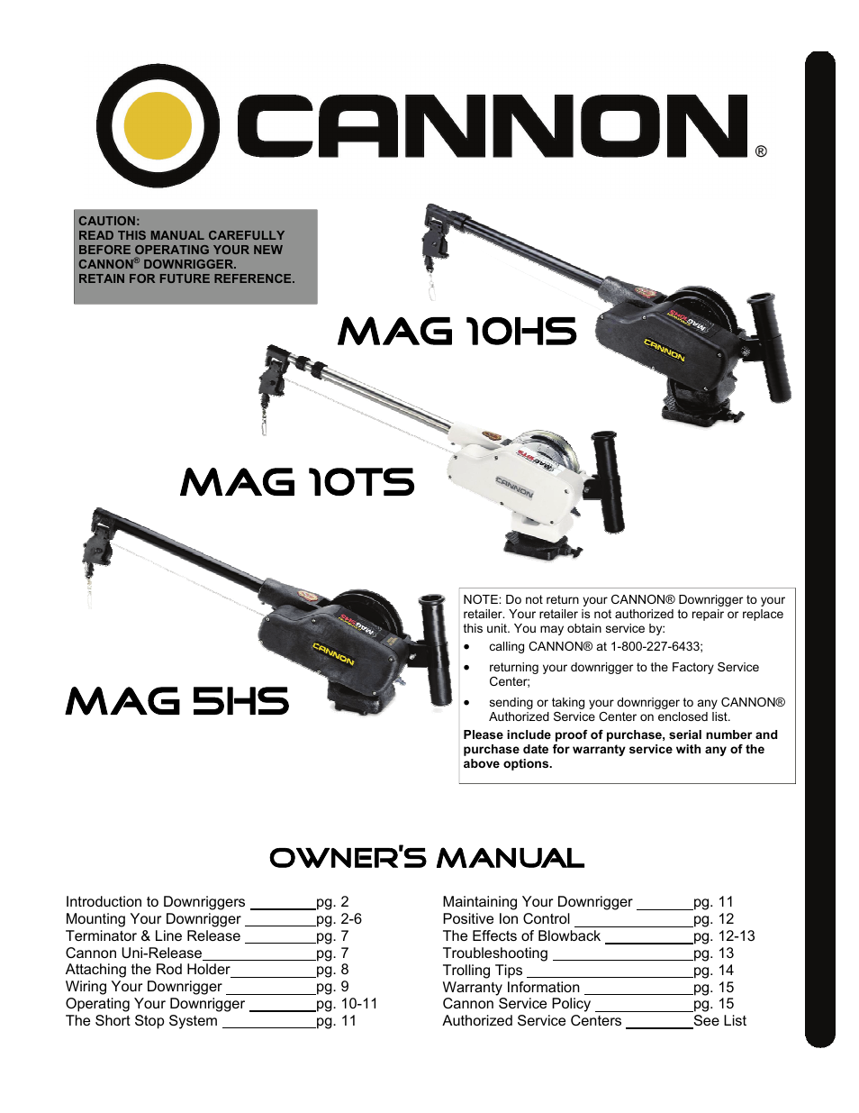 Cannon MAG 10HS User Manual | 16 pages