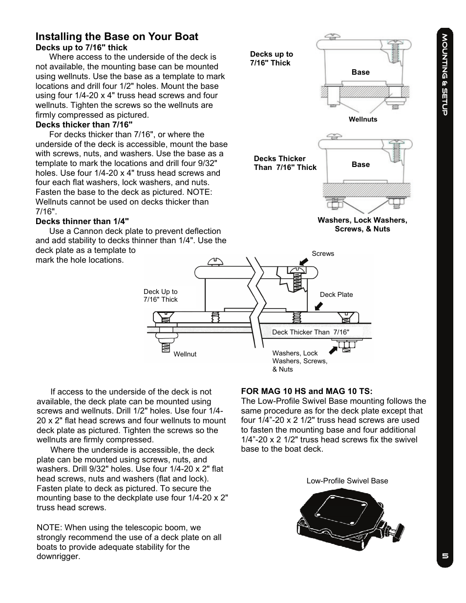 Installing the base on your boat | Cannon MAG 10HS User Manual | Page 5 / 16