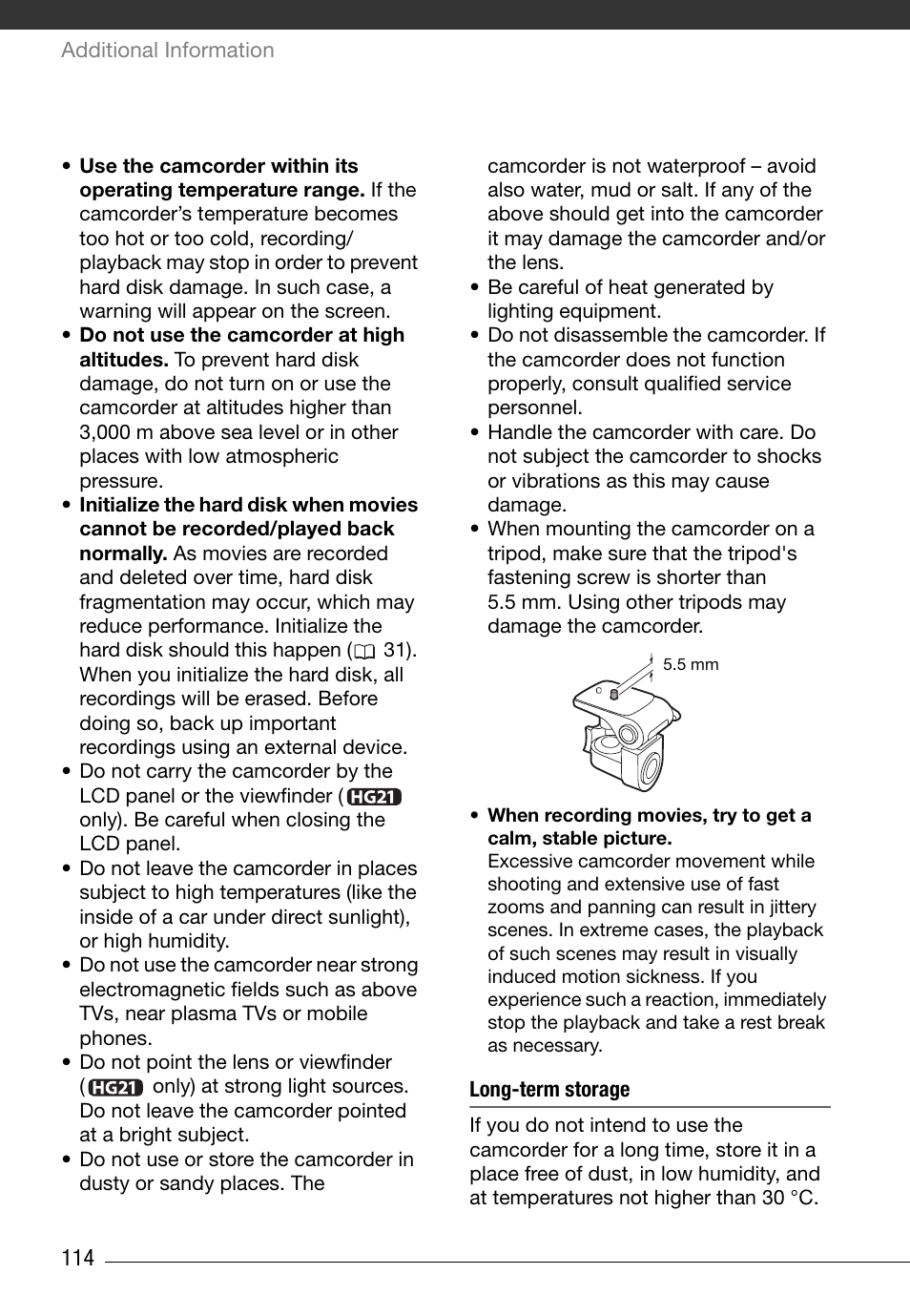 Canon HG20 User Manual | Page 114 / 129