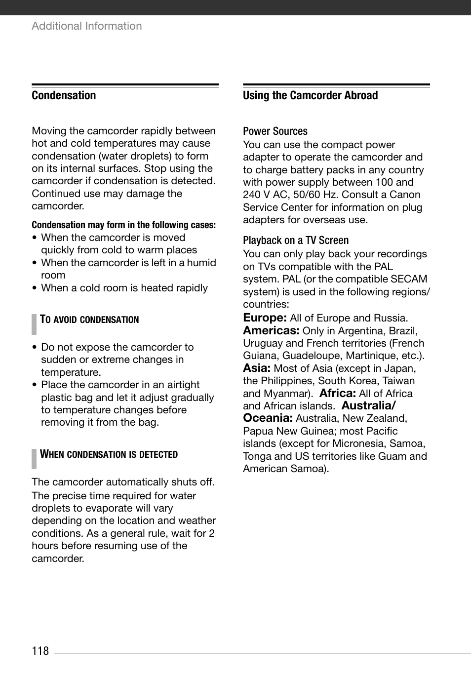 Using the camcorder abroad | Canon HG20 User Manual | Page 118 / 129