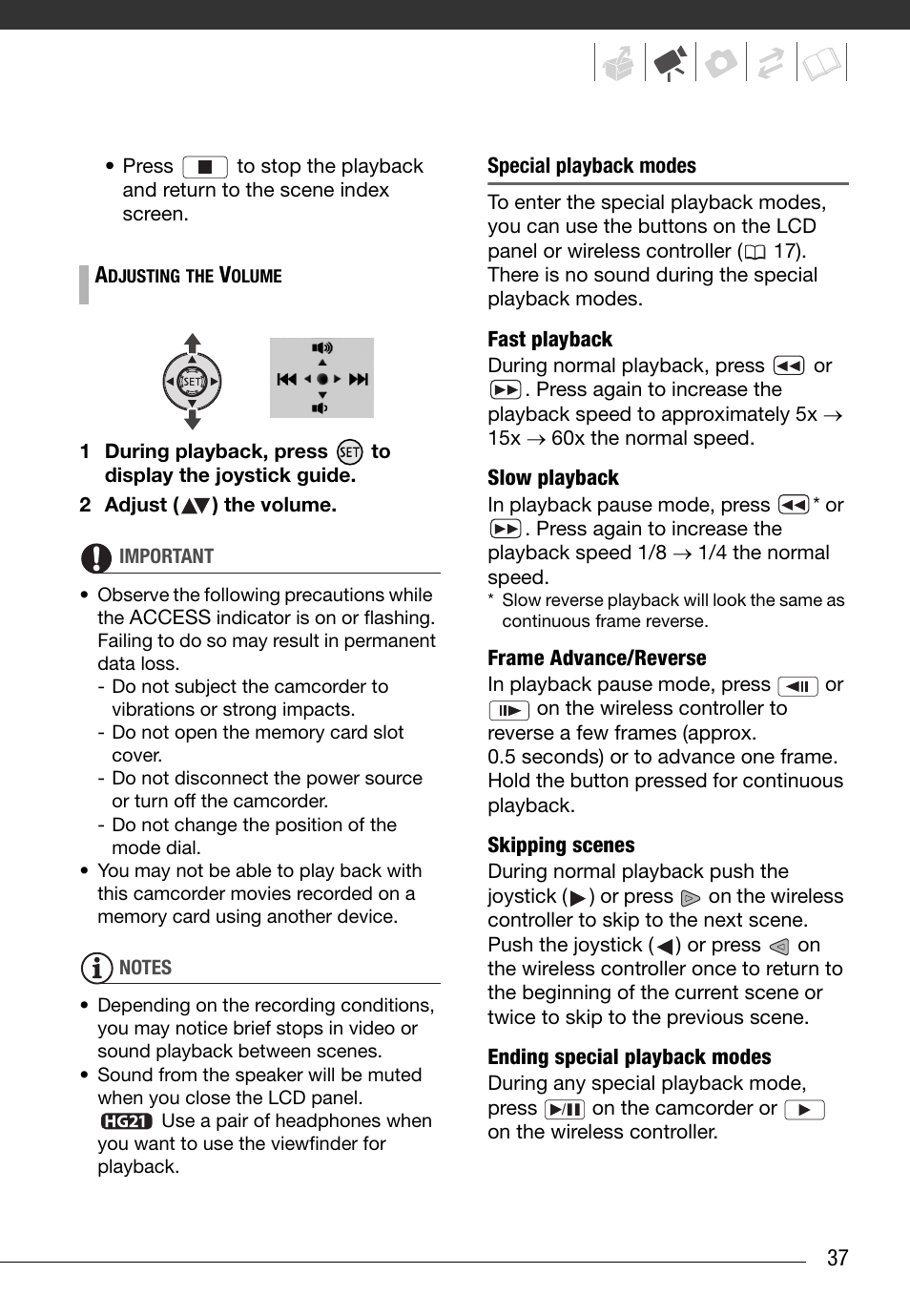 Canon HG20 User Manual | Page 37 / 129