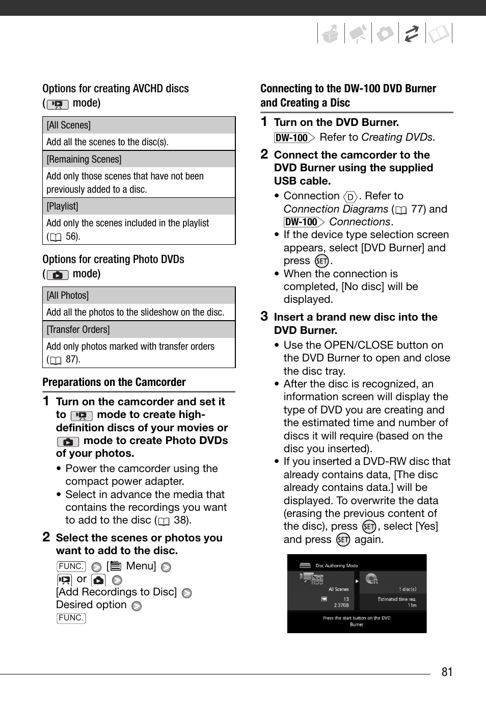 Canon HG20 User Manual | Page 81 / 129