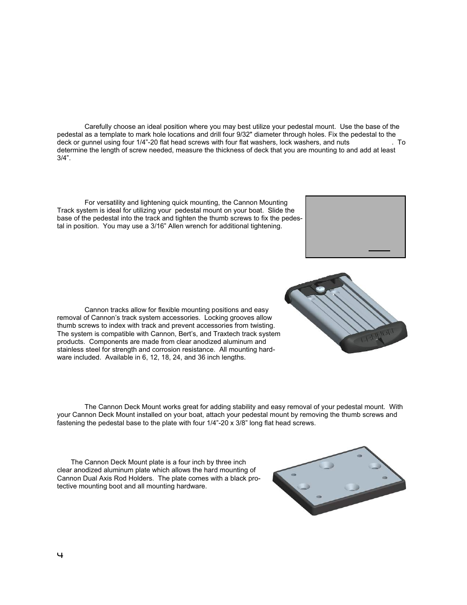Mounting the pedestal to your boat | Cannon 1904030 User Manual | Page 4 / 6