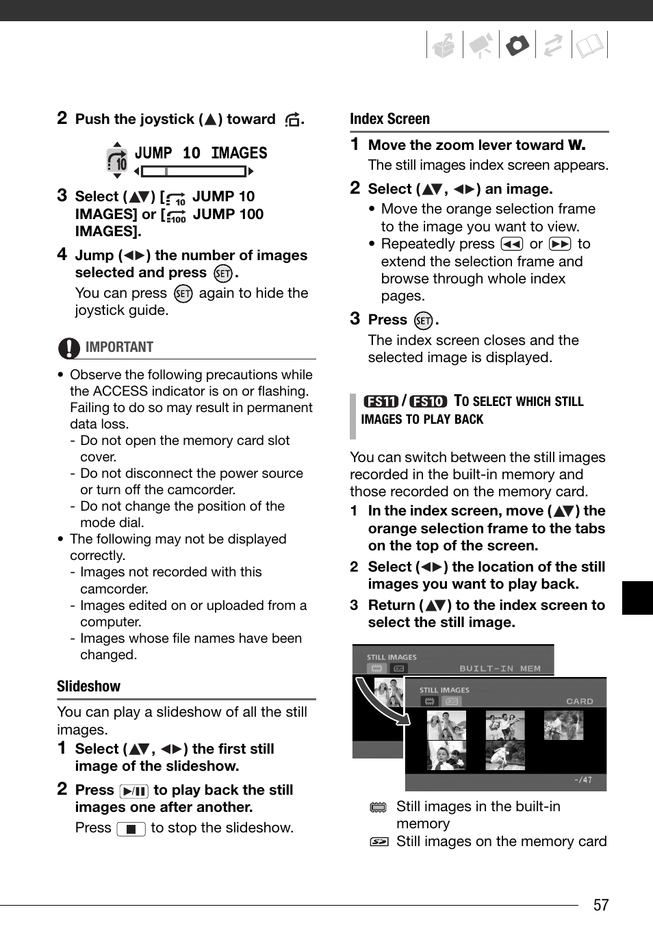 Canon FS10 User Manual | Page 57 / 110