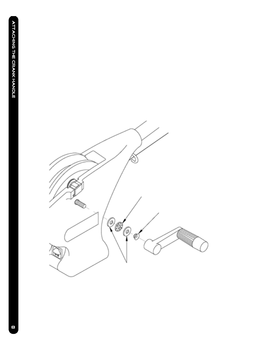 Attaching the crank handle assembly | Cannon Uni-Troll 10TS User Manual | Page 8 / 28
