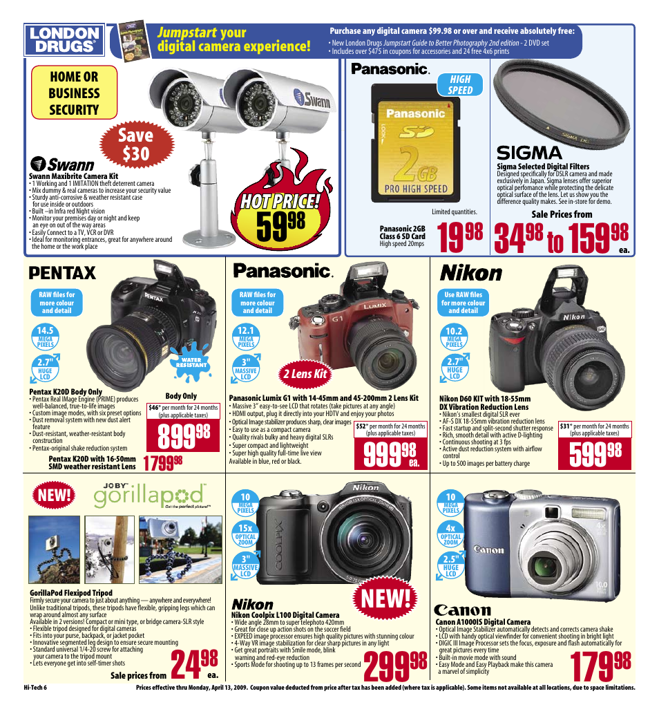 Hitech_6, New hot, Bonus | Special buy, Save $30, Jumpstart, Your digital camera experience | Canon EOS5D User Manual | Page 6 / 8