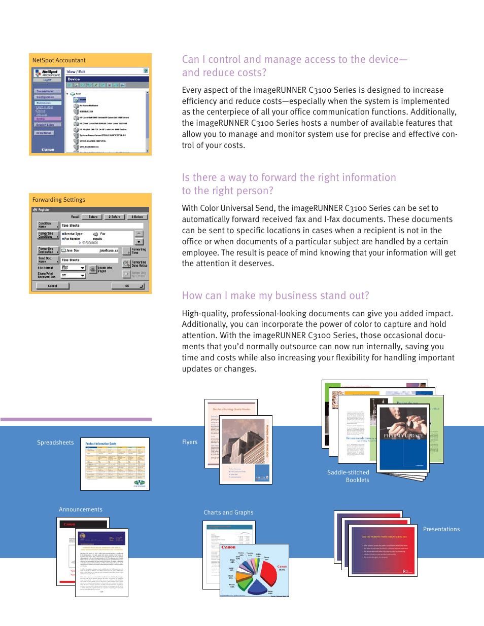How can i make my business stand out | Canon C3100 User Manual | Page 8 / 16