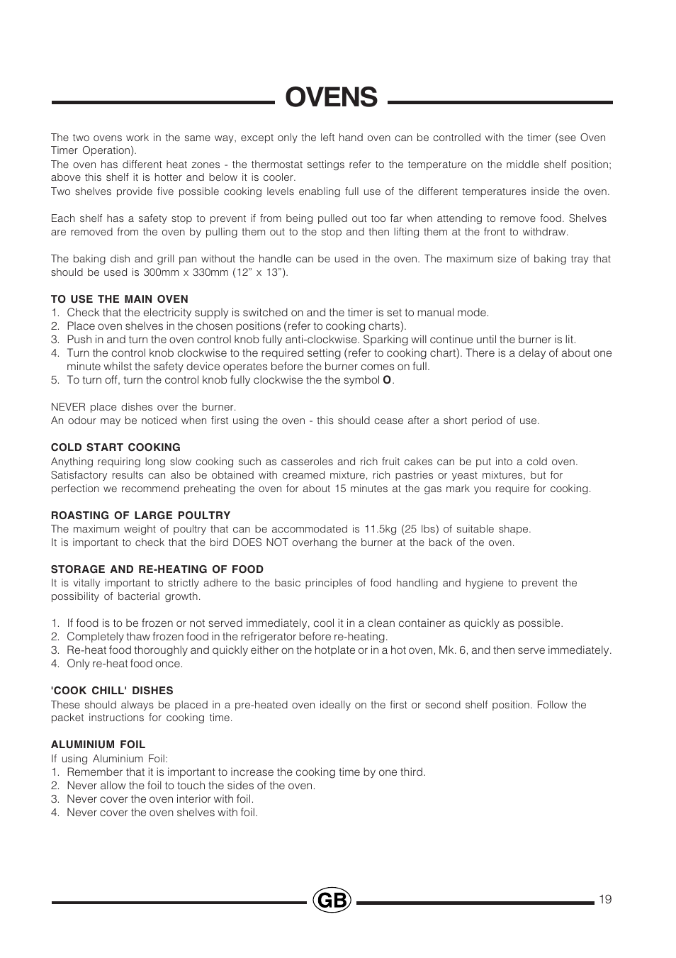 Ovens | Cannon Professional User Manual | Page 19 / 36