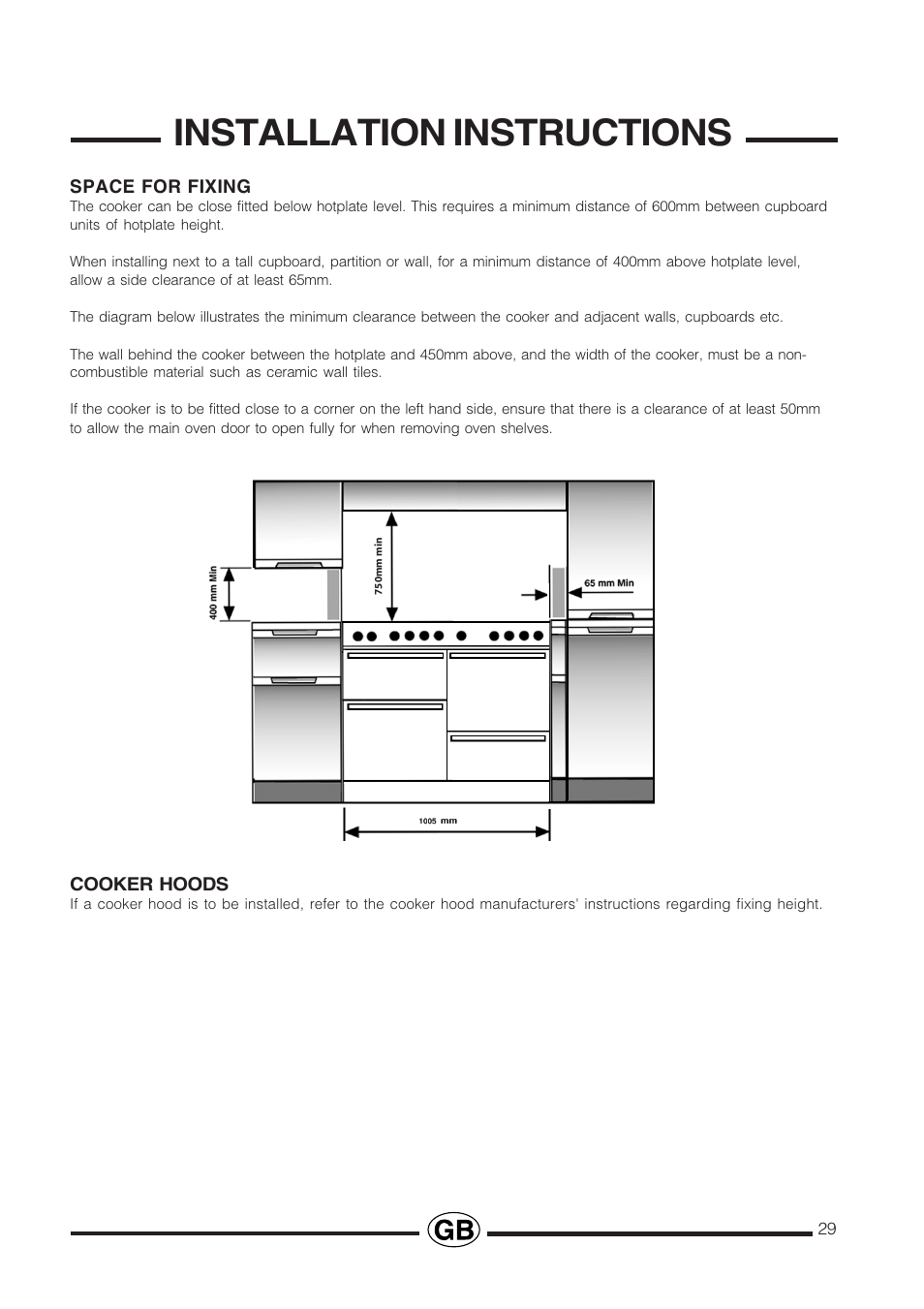 Installation instructions | Cannon Professional User Manual | Page 29 / 36
