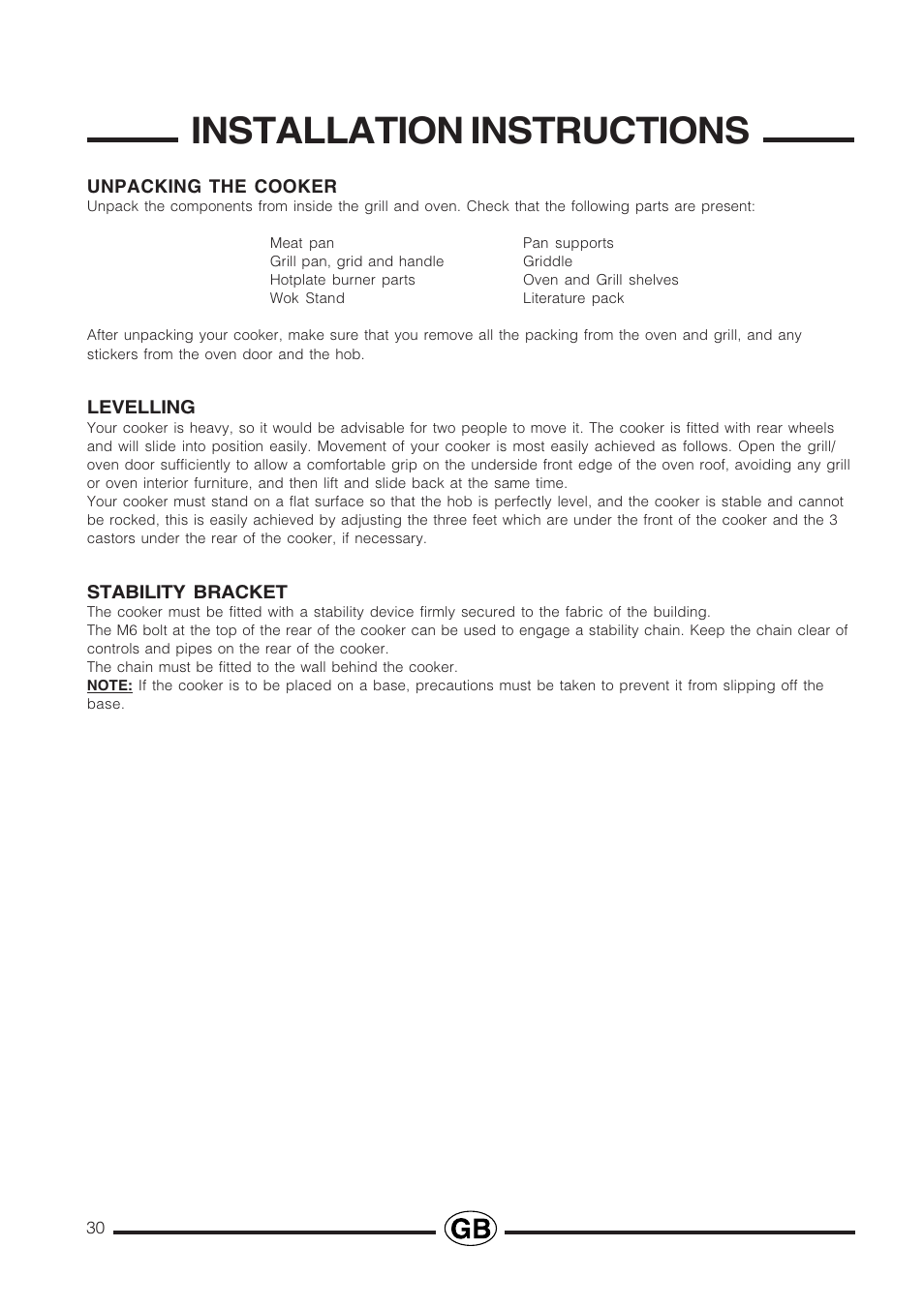 Installation instructions | Cannon Professional User Manual | Page 30 / 36