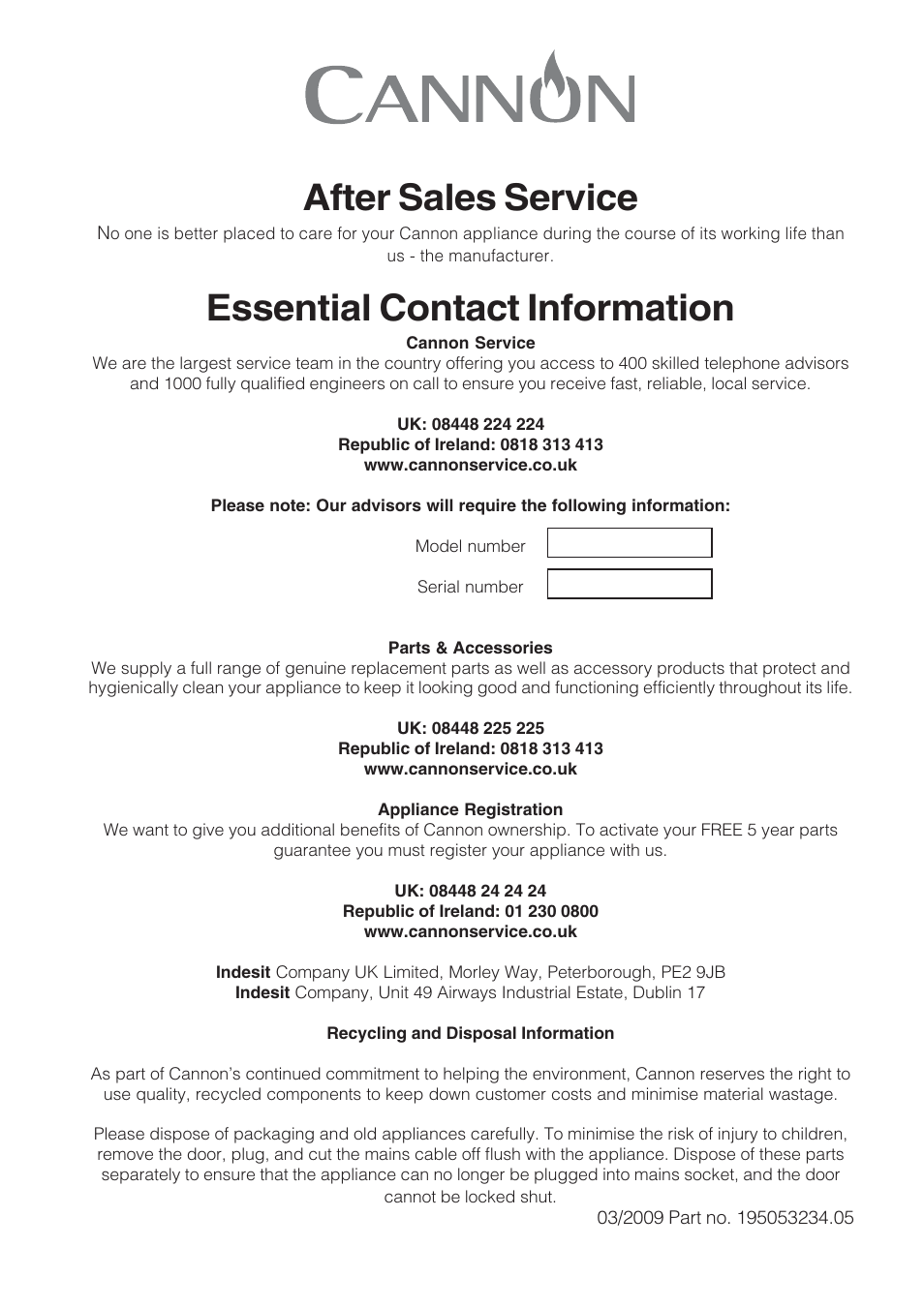 After sales service, Essential contact information | Cannon Professional User Manual | Page 36 / 36