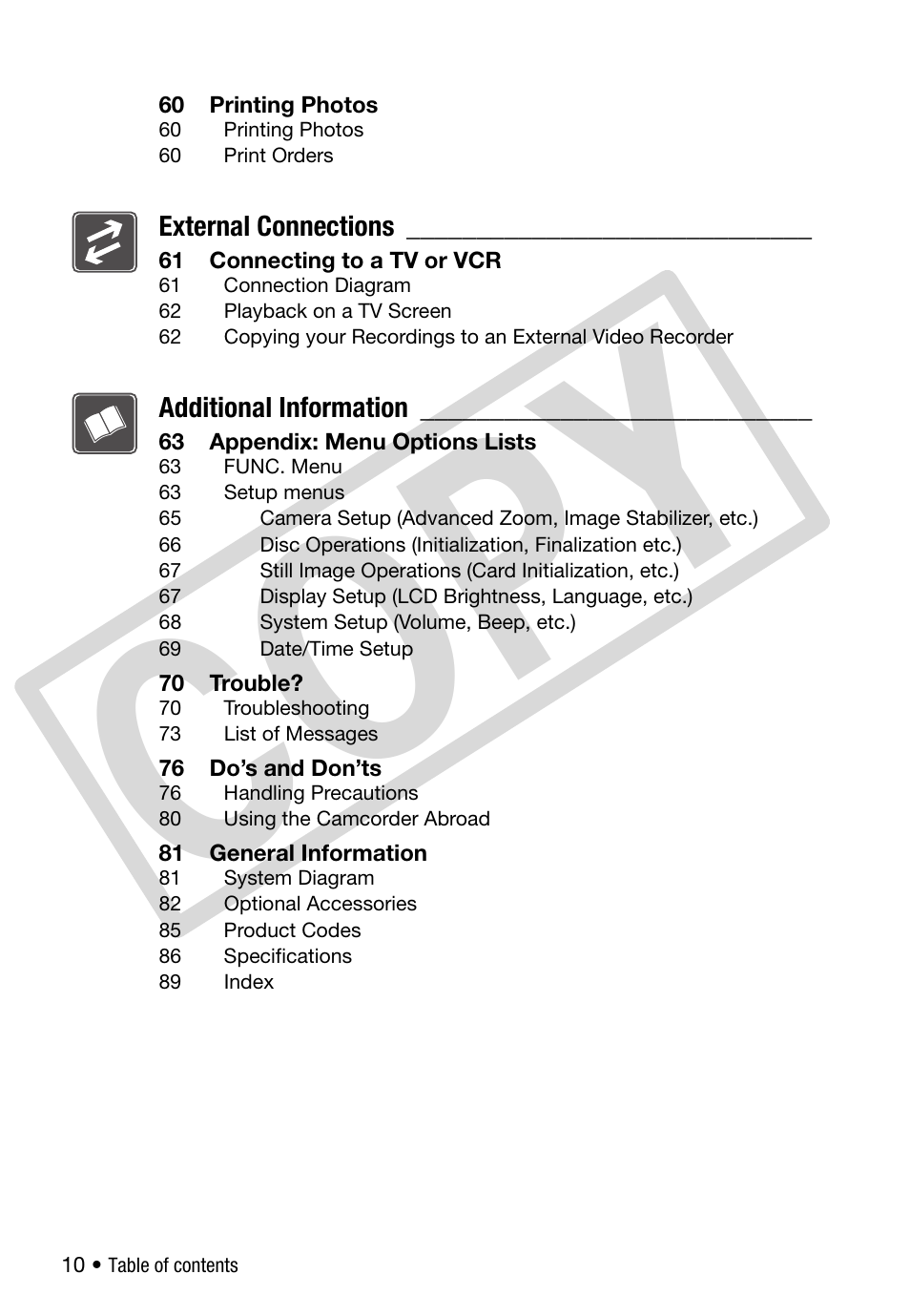 C o p y | Canon DC 310 User Manual | Page 10 / 93