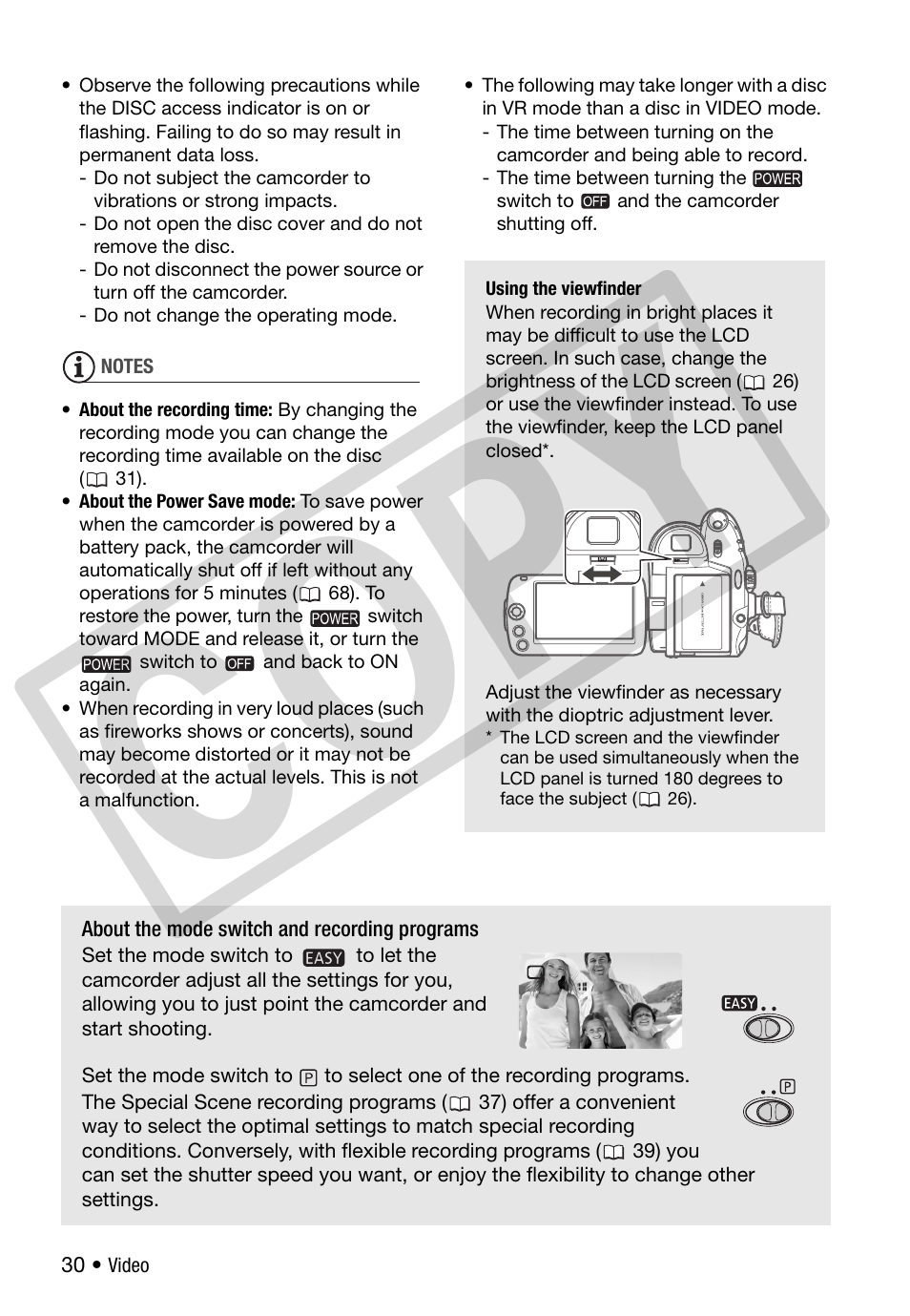 Co py | Canon DC 310 User Manual | Page 30 / 93