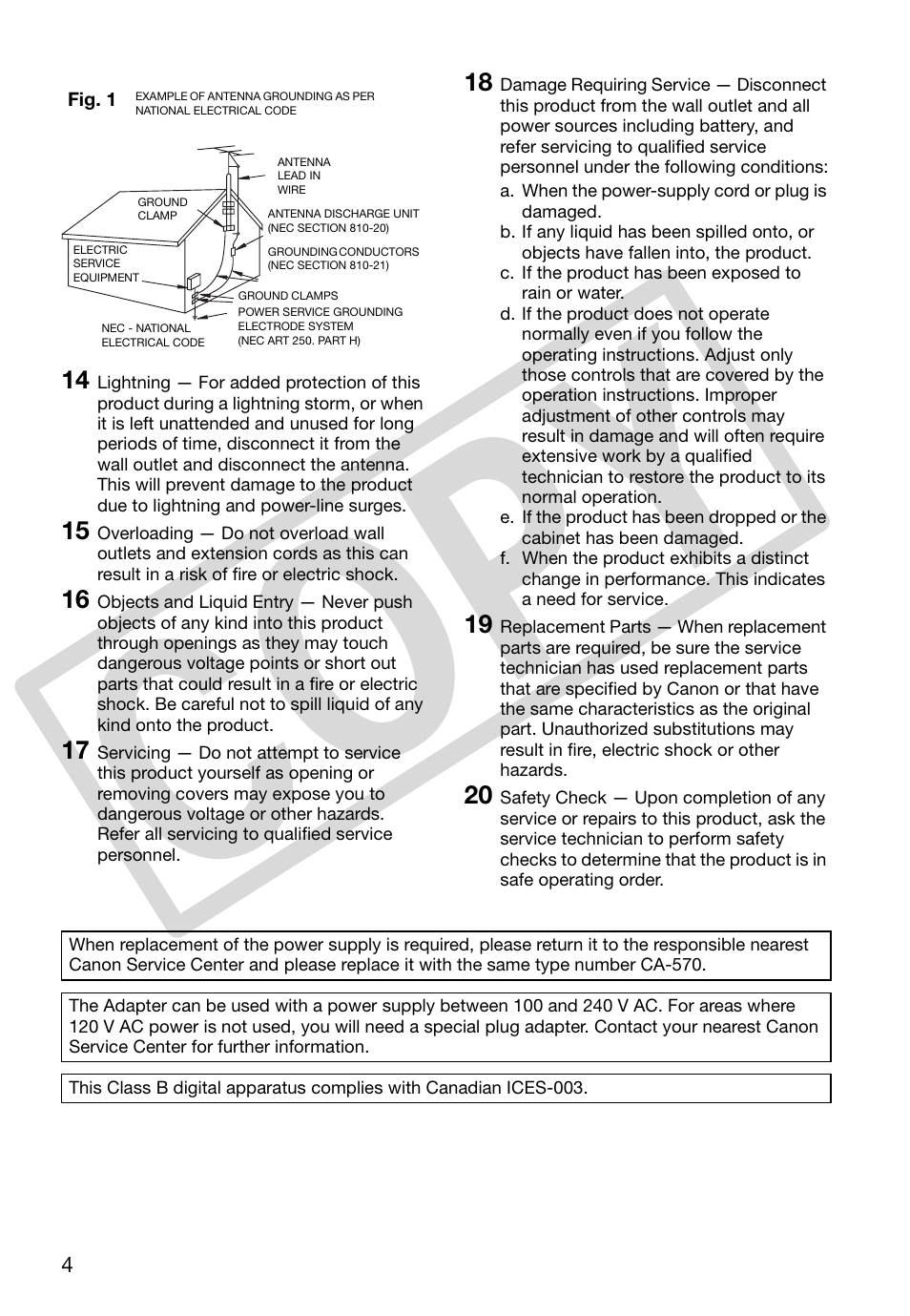 Co py | Canon DC 310 User Manual | Page 4 / 93