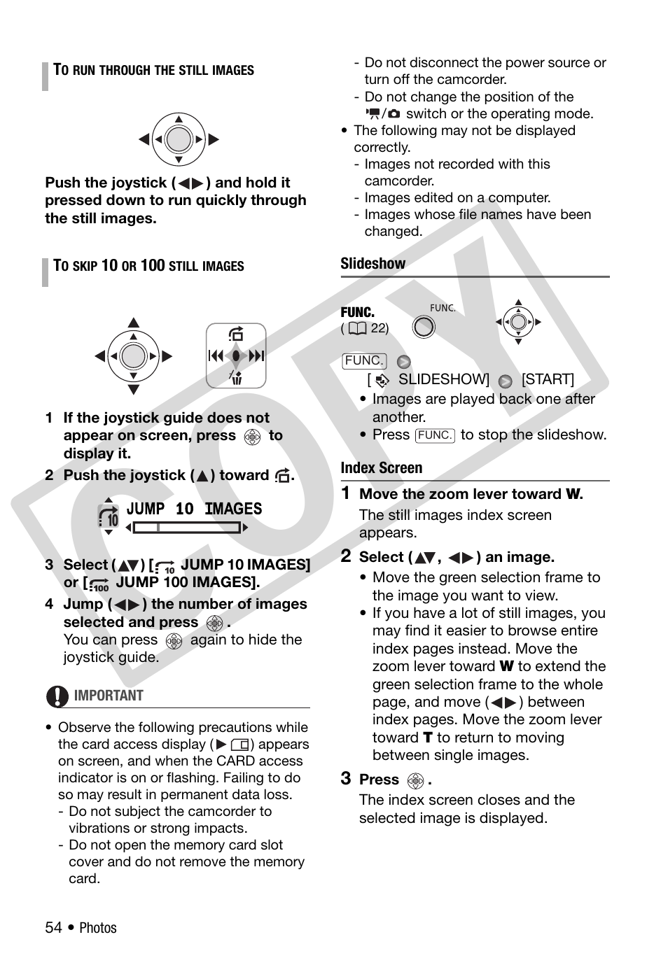 Co py | Canon DC 310 User Manual | Page 54 / 93