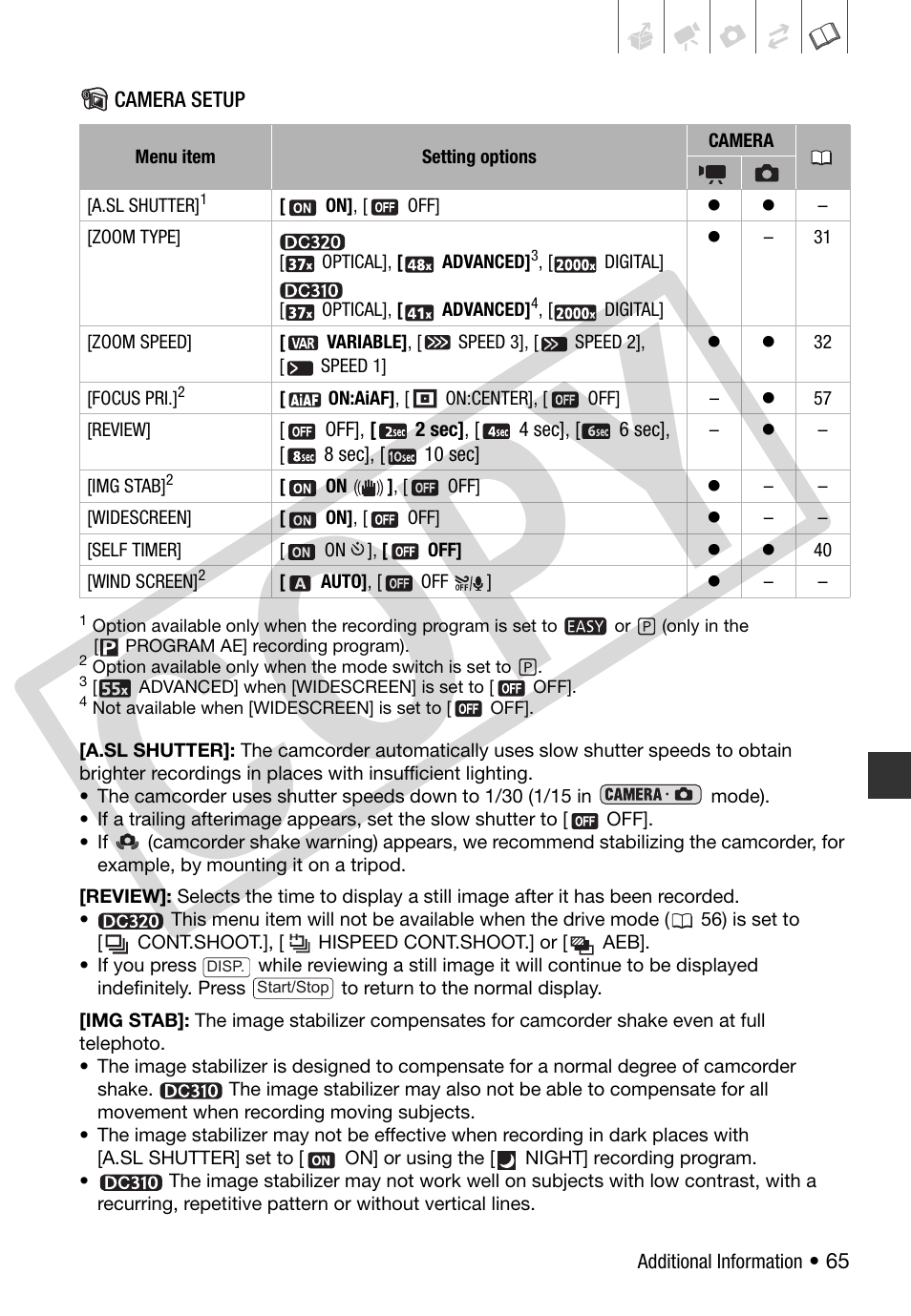 Co py | Canon DC 310 User Manual | Page 65 / 93