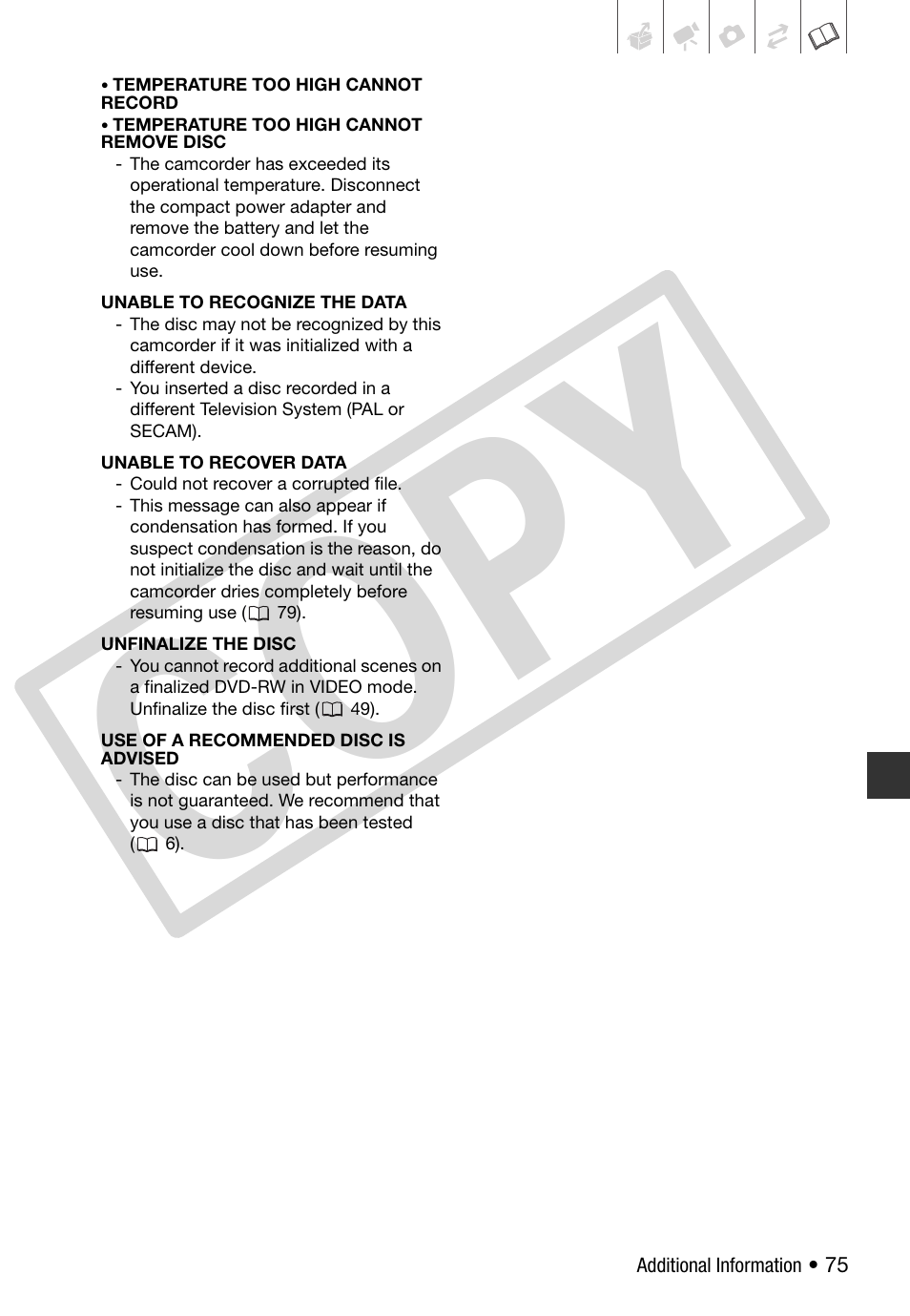 Co py | Canon DC 310 User Manual | Page 75 / 93