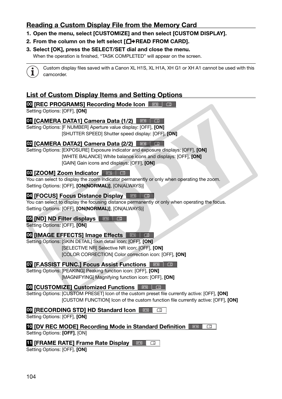 Co py | Canon XHA1S User Manual | Page 104 / 155