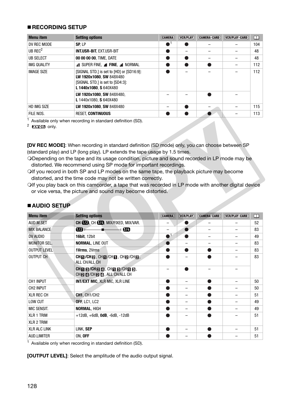 Co py | Canon XHA1S User Manual | Page 128 / 155