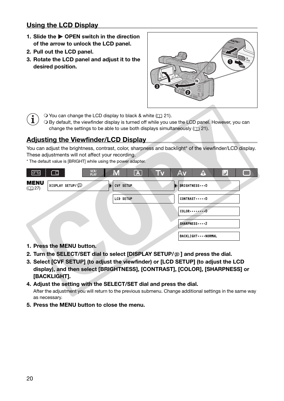Co py | Canon XHA1S User Manual | Page 20 / 155