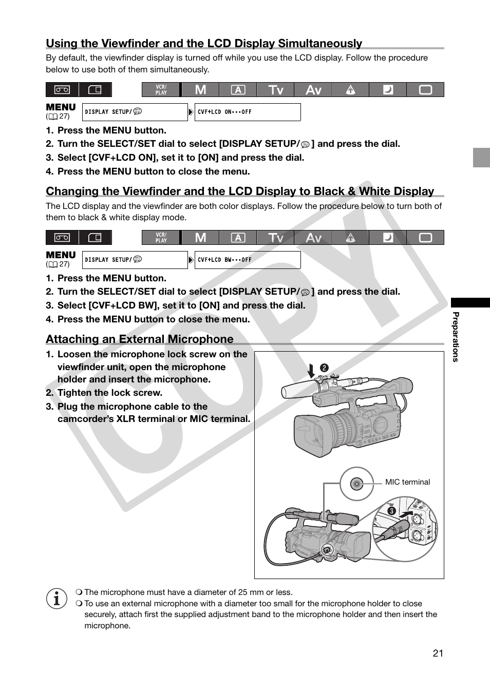 Co py | Canon XHA1S User Manual | Page 21 / 155