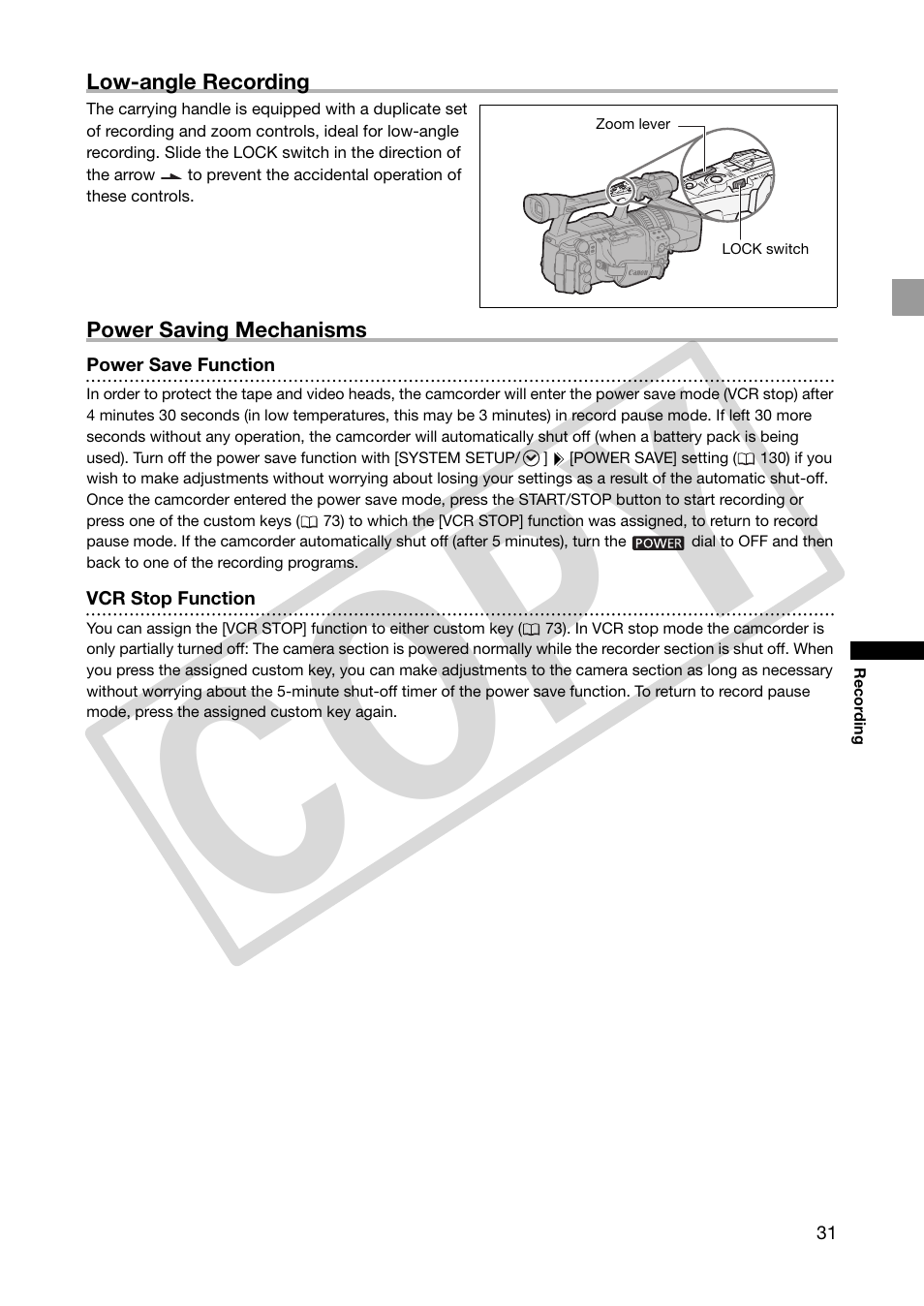 Co p y | Canon XHA1S User Manual | Page 31 / 155