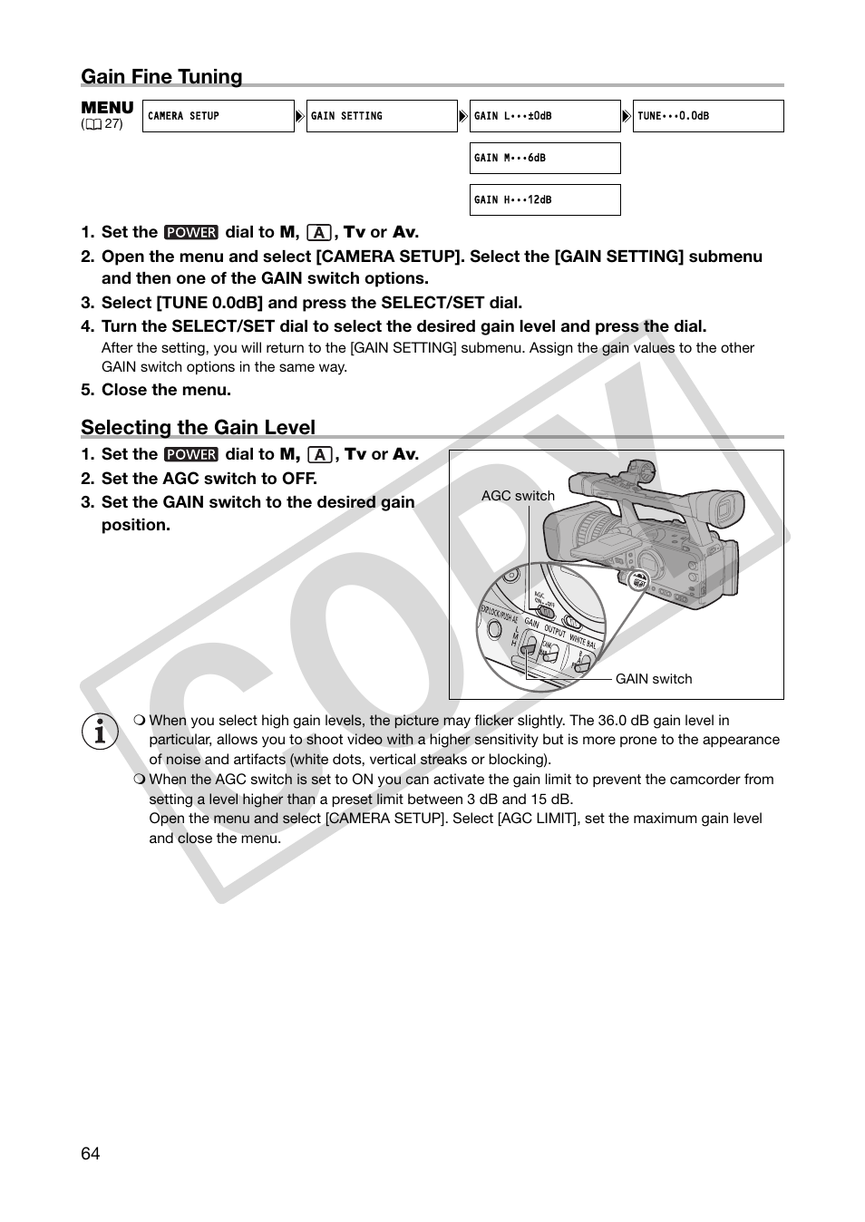 Co py | Canon XHA1S User Manual | Page 64 / 155