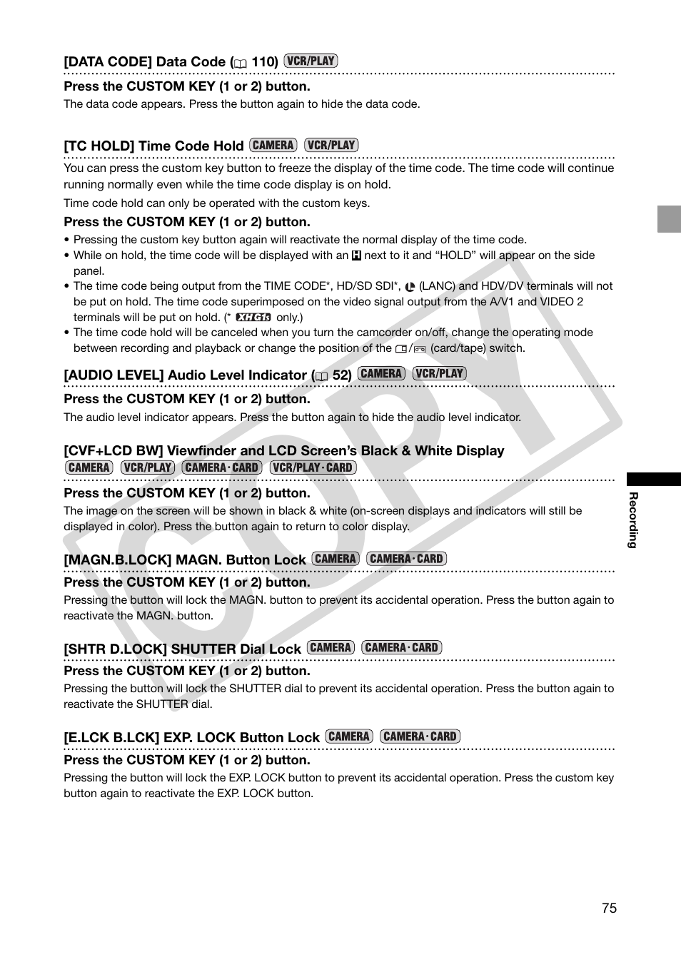 Co py | Canon XHA1S User Manual | Page 75 / 155