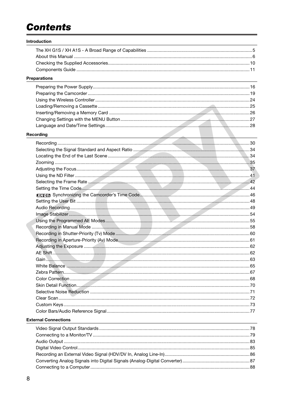 Canon XHA1S User Manual | Page 8 / 155