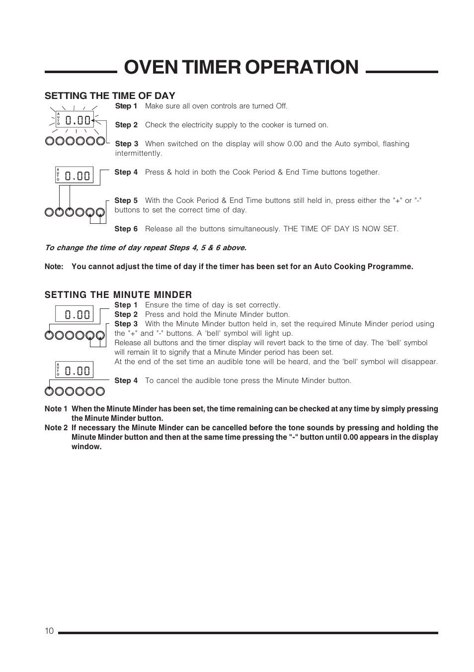 Oven timer operation | Cannon Carrick C60GCIS User Manual | Page 10 / 40
