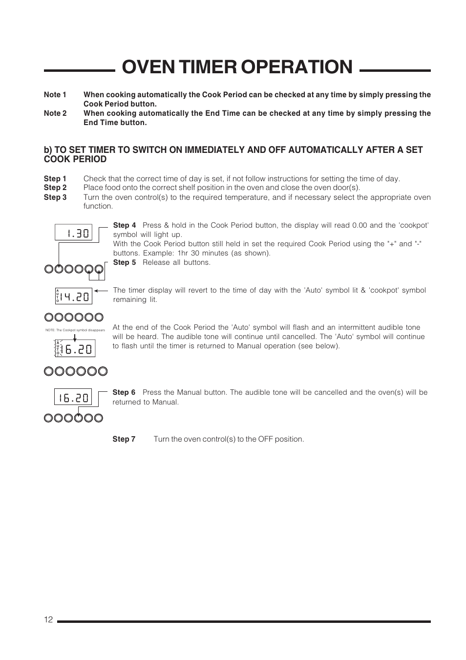 Oven timer operation | Cannon Carrick C60GCIS User Manual | Page 12 / 40