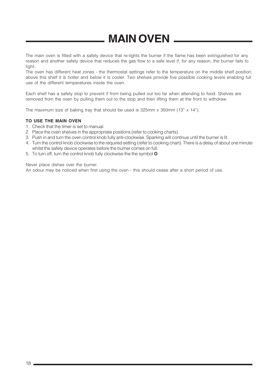 Main oven | Cannon Carrick C60GCIS User Manual | Page 18 / 40