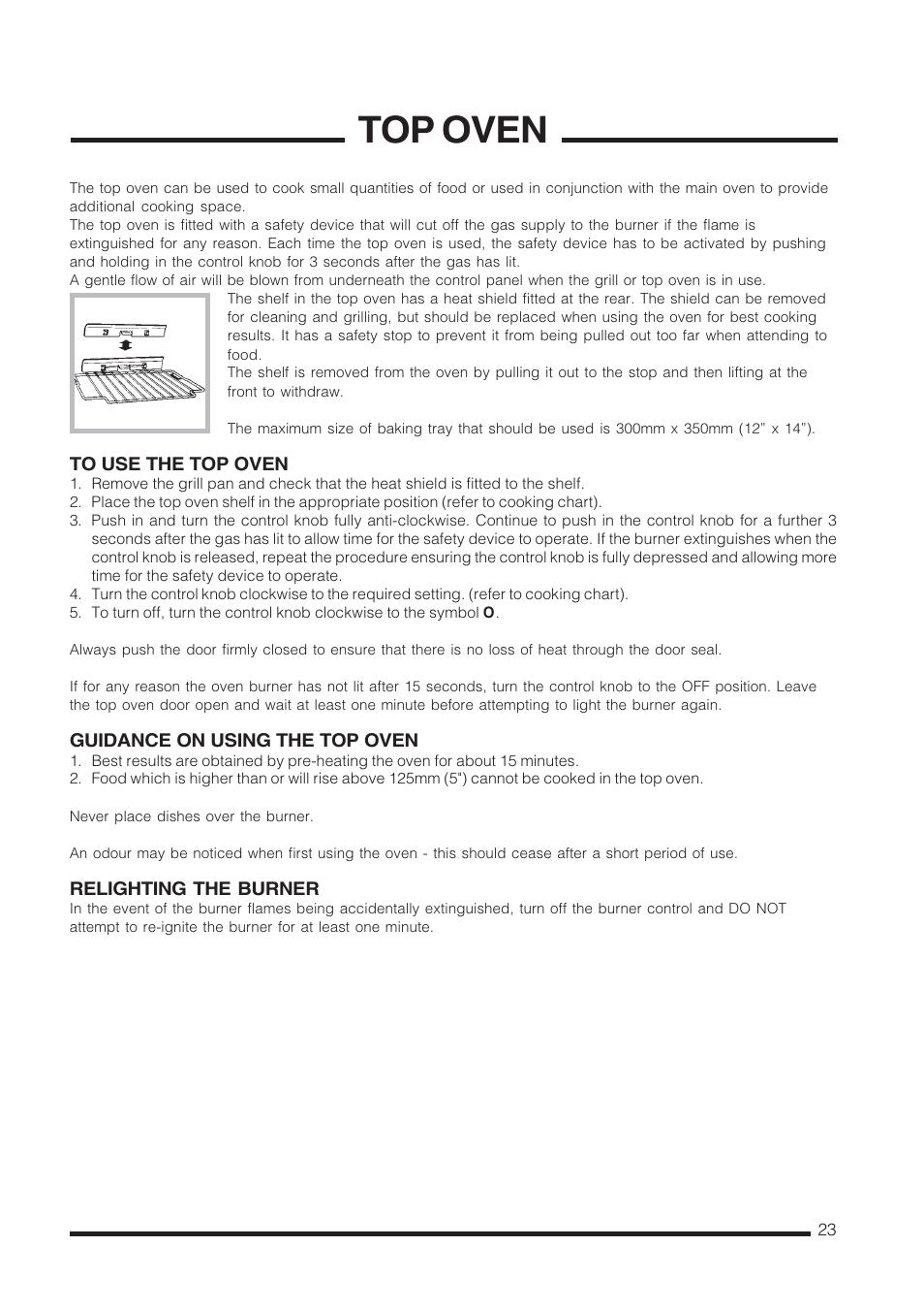 Top oven | Cannon Carrick C60GCIS User Manual | Page 23 / 40