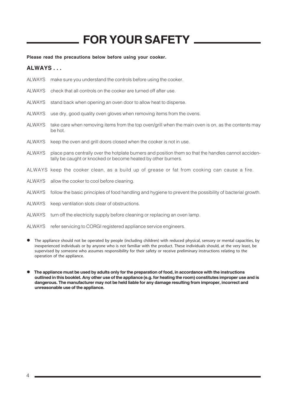 For your safety | Cannon Carrick C60GCIS User Manual | Page 4 / 40