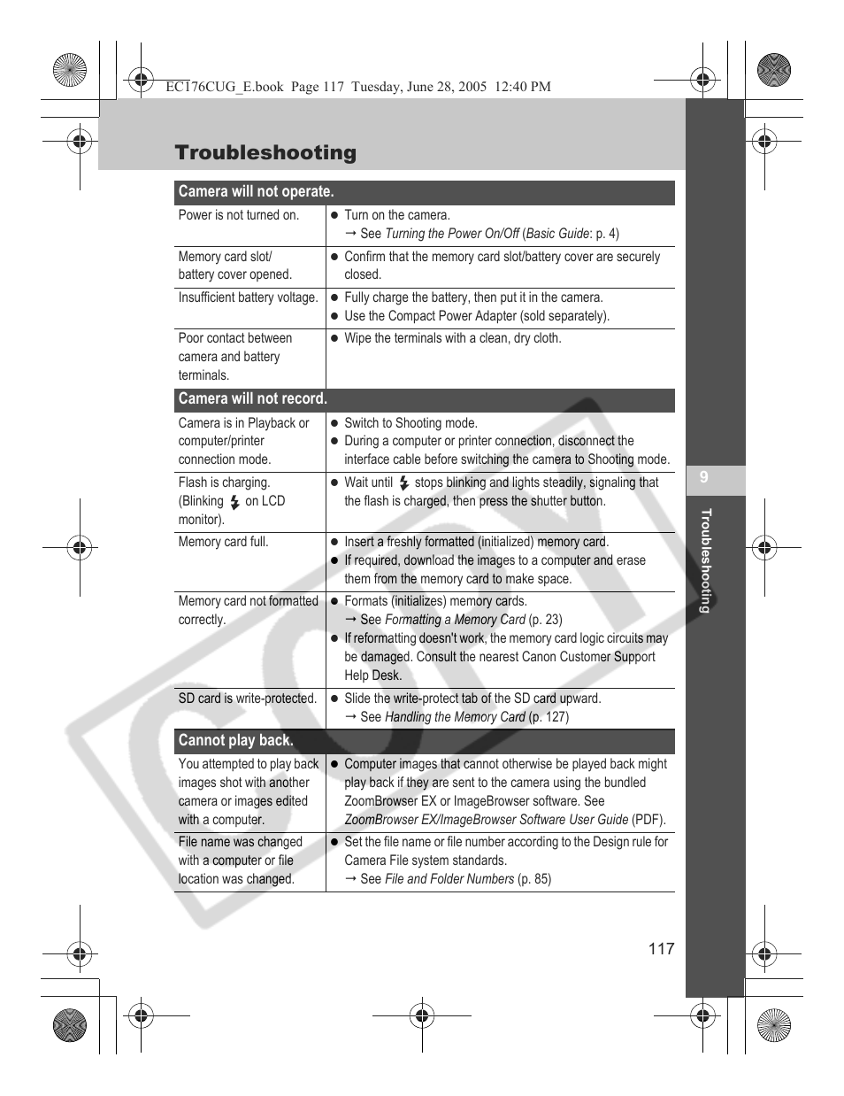 Troubleshooting | Canon S80 User Manual | Page 119 / 163