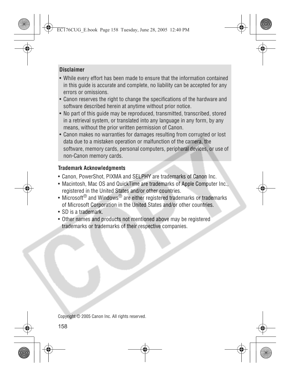 Canon S80 User Manual | Page 160 / 163