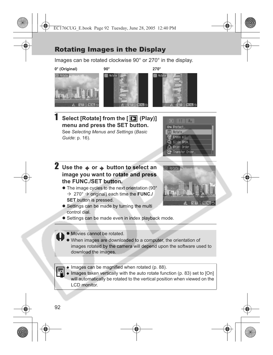 Rotating images in the display | Canon S80 User Manual | Page 94 / 163