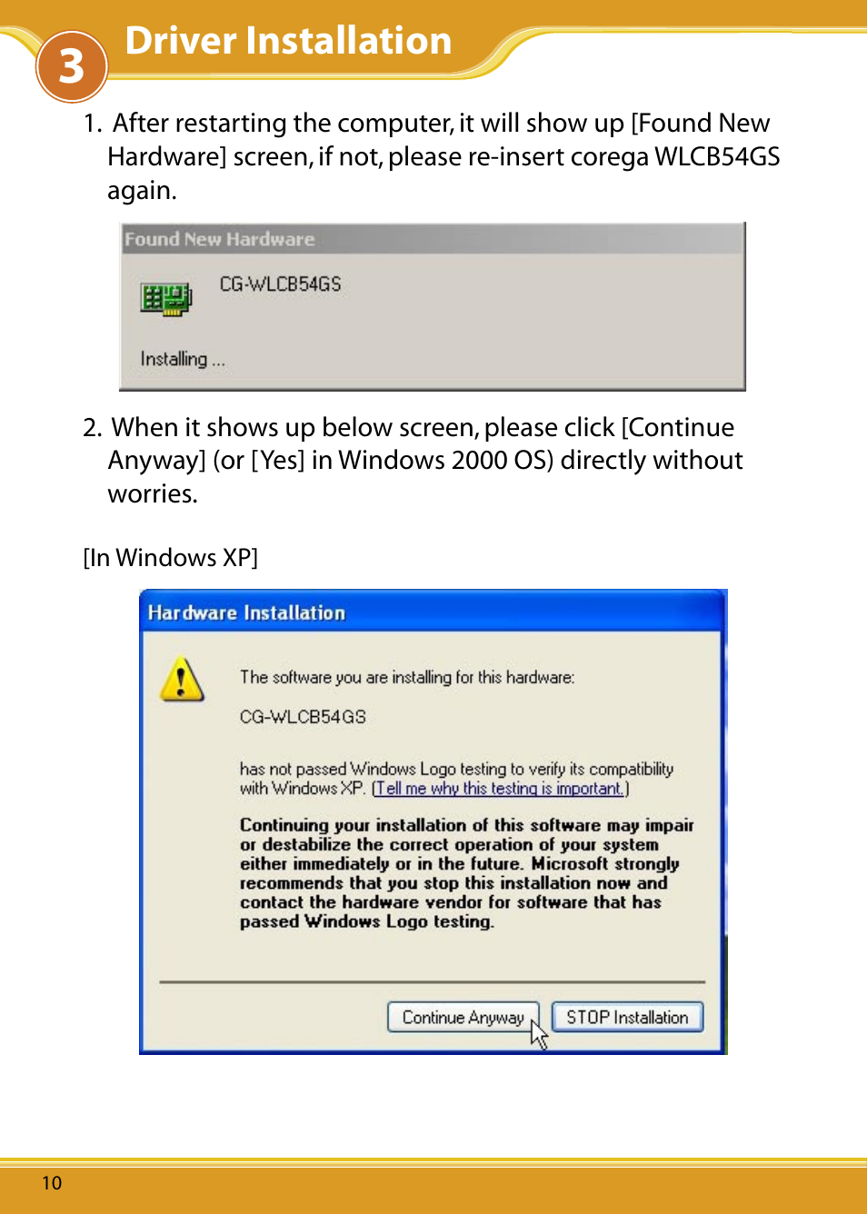 Driver installation | Corega 108M User Manual | Page 12 / 38