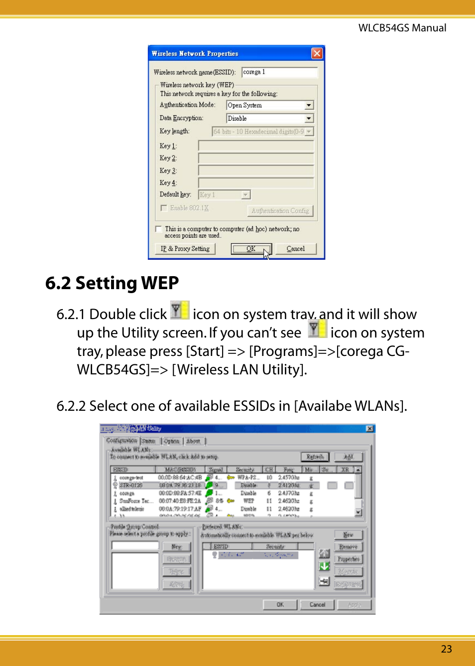 2 setting wep | Corega 108M User Manual | Page 25 / 38
