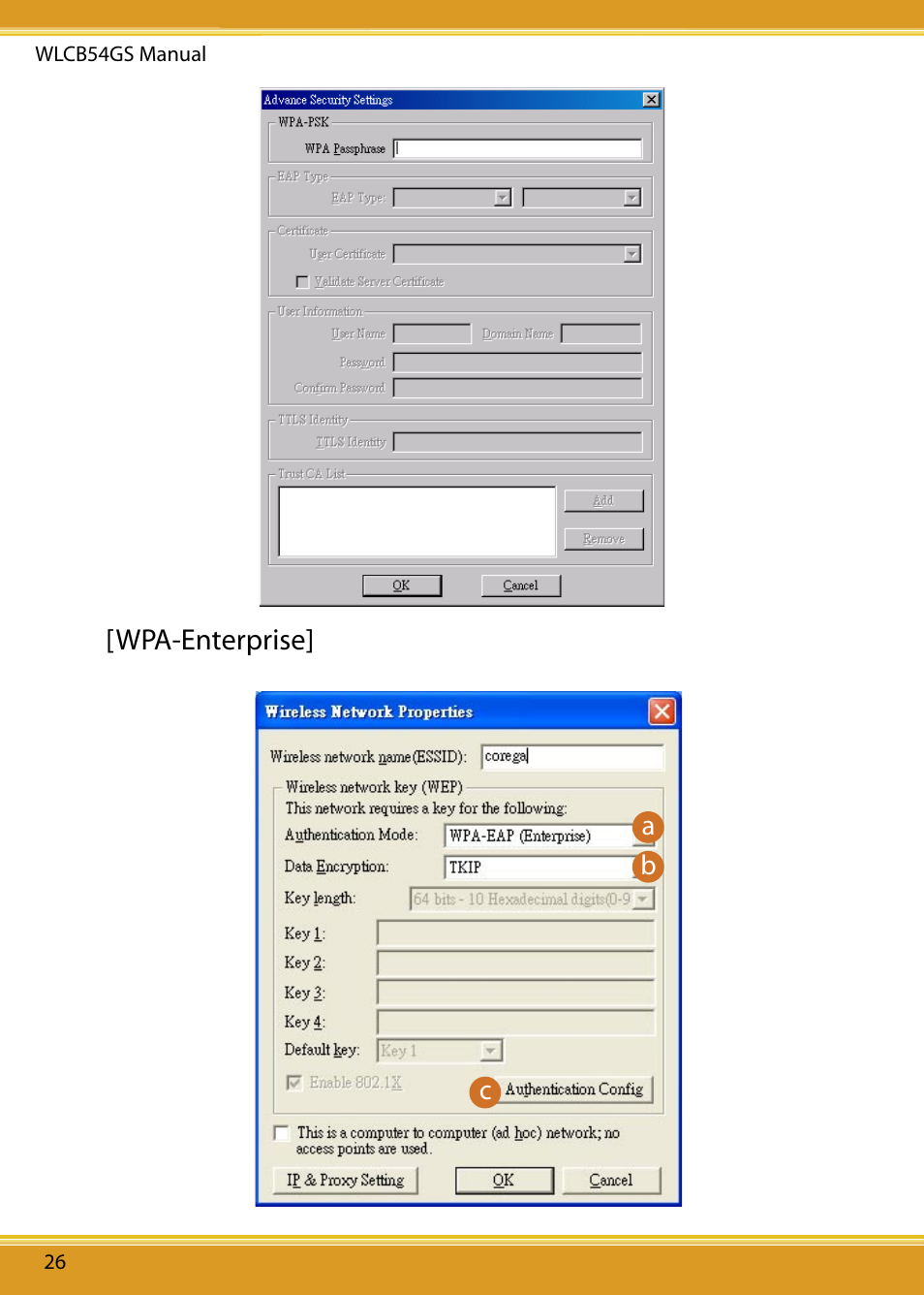 Wpa-enterprise | Corega 108M User Manual | Page 28 / 38