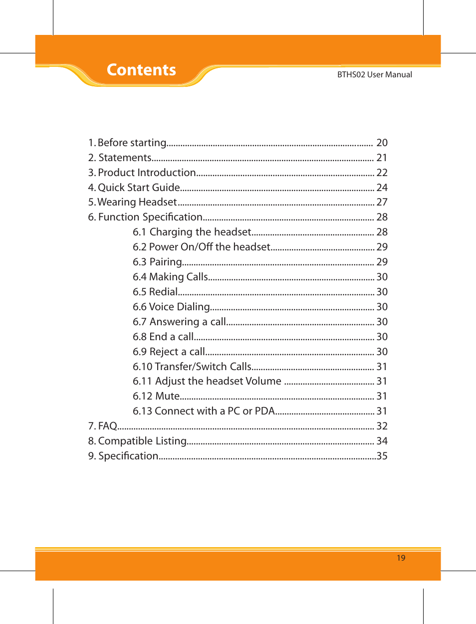 Corega BTHS02 User Manual | Page 3 / 22