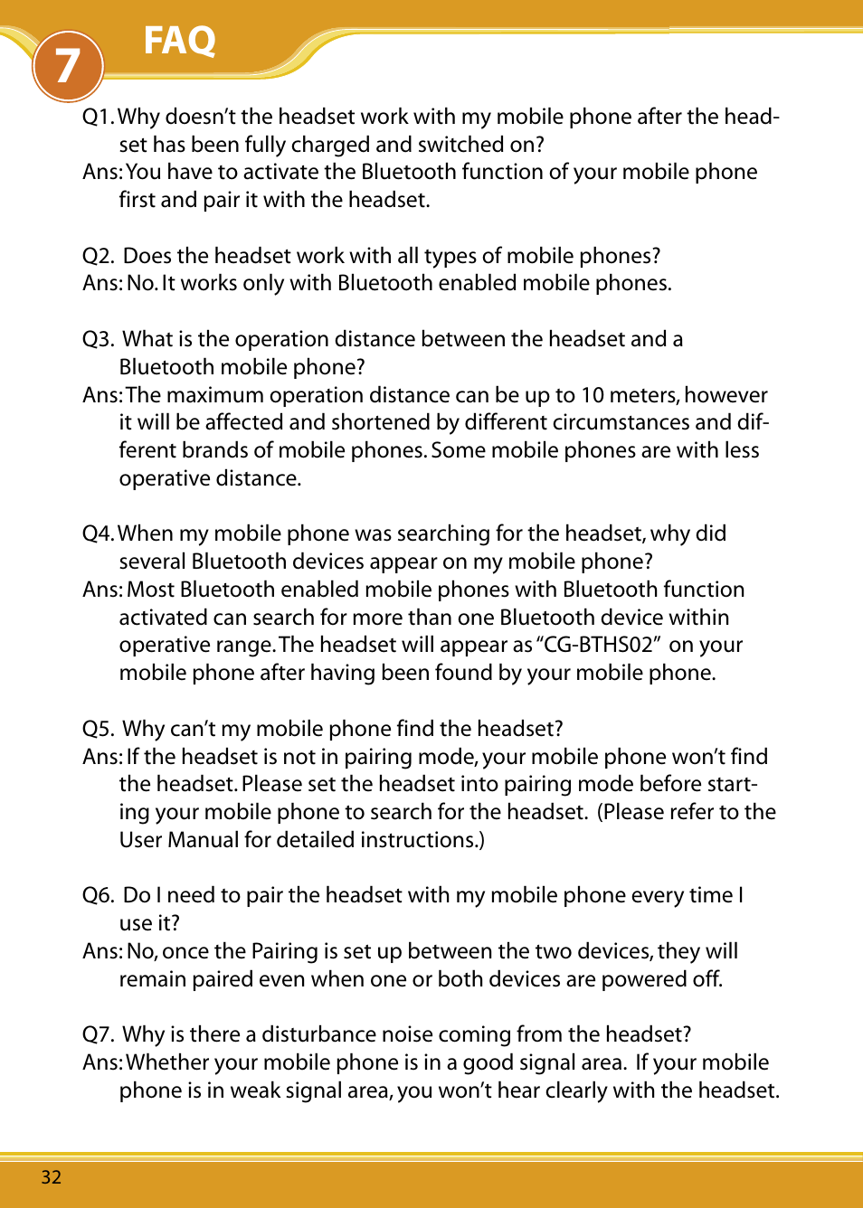 Corega Bluetooth Headset BTHS02 User Manual | Page 16 / 20