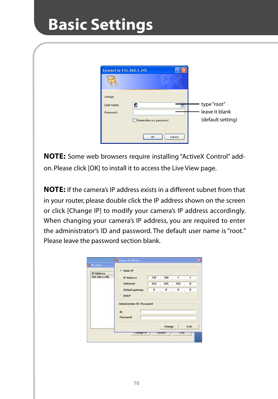 Basic settings | Corega CG-WLNCM4G User Manual | Page 18 / 68