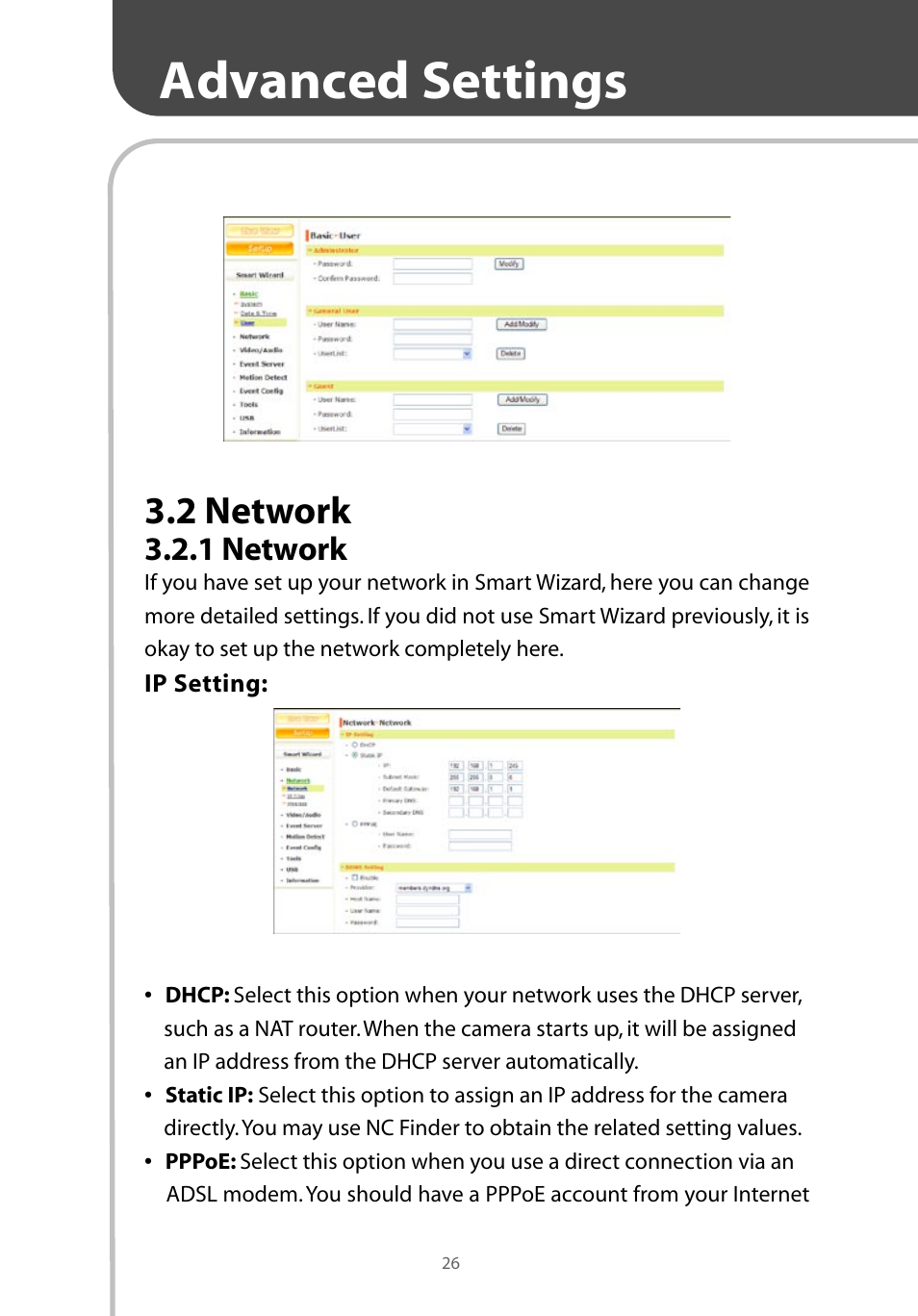 Advanced settings, 2 network | Corega CG-WLNCM4G User Manual | Page 28 / 68