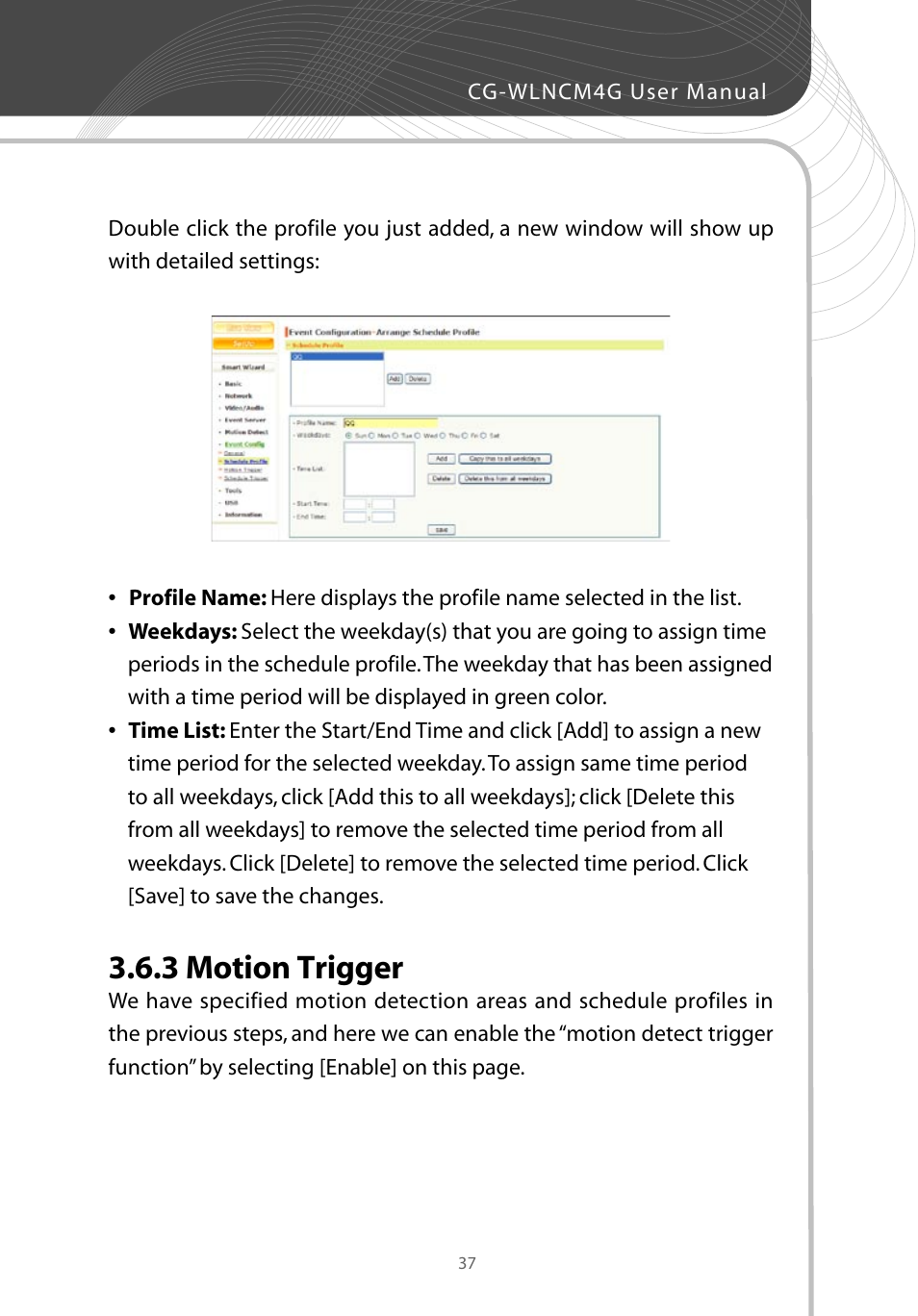 3 motion trigger | Corega CG-WLNCM4G User Manual | Page 39 / 68