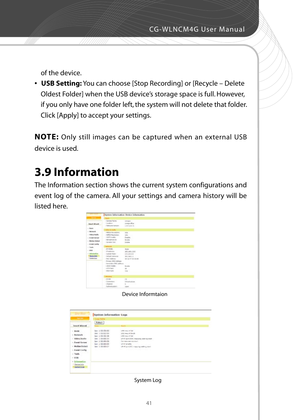 9 information | Corega CG-WLNCM4G User Manual | Page 43 / 68