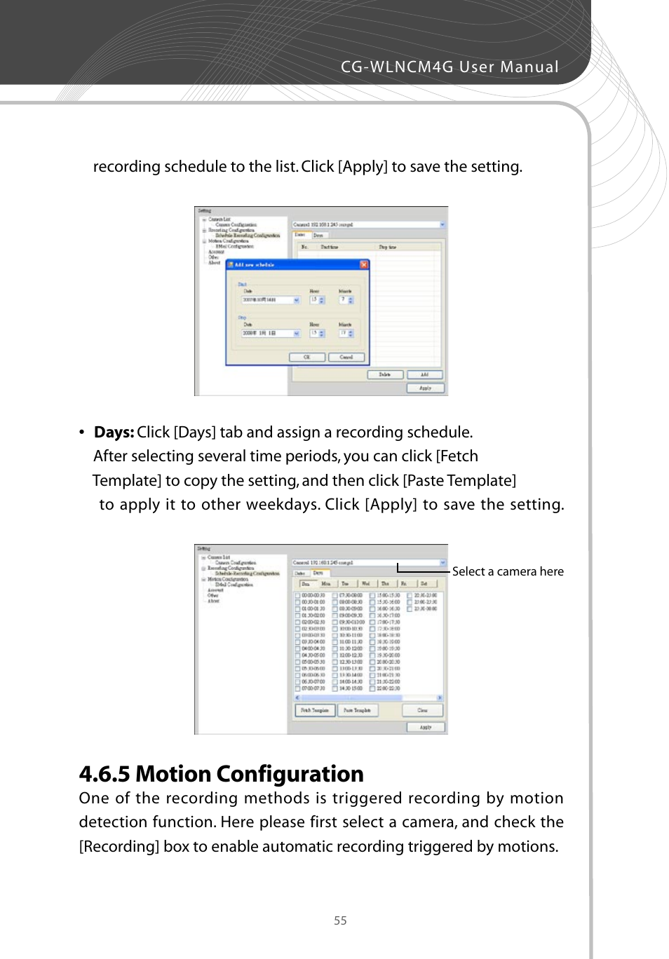 5 motion configuration | Corega CG-WLNCM4G User Manual | Page 57 / 68