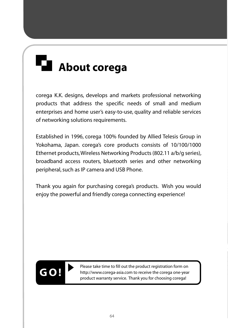 About corega | Corega CG-WLNCM4G User Manual | Page 66 / 68